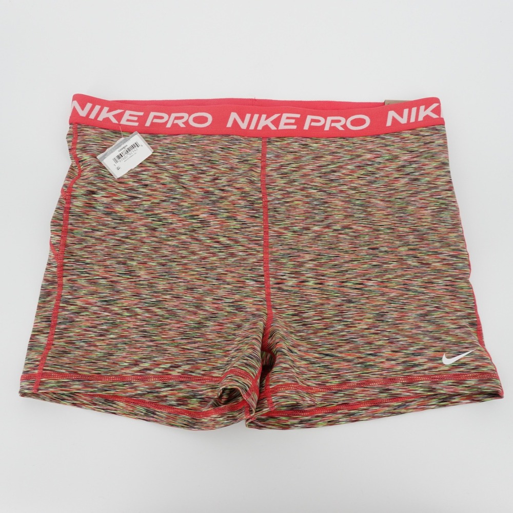 Nike Pro Dri-FIT Womens XXL High Rise 3 Inch Training Shorts Multi Space Dye NEW
